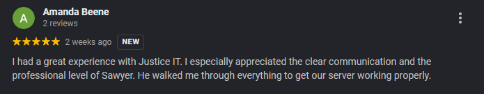 Google review mentioning Sawyer Mote